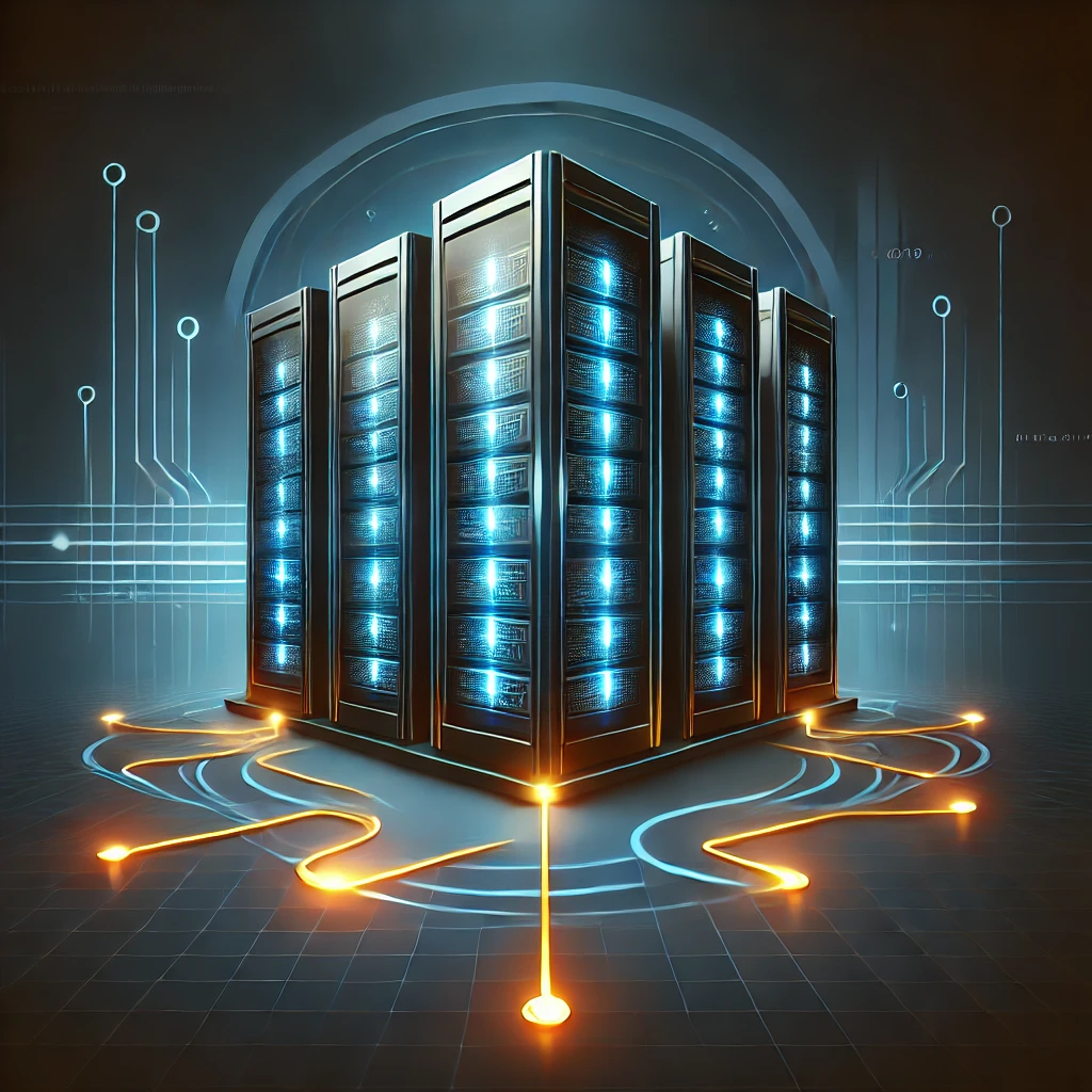 Illustratie van webhosting en servers